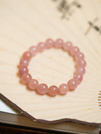 Strawberry Quartz & Multicolour Phantom Crystal Bracelet Set - Lunaire Jewelry