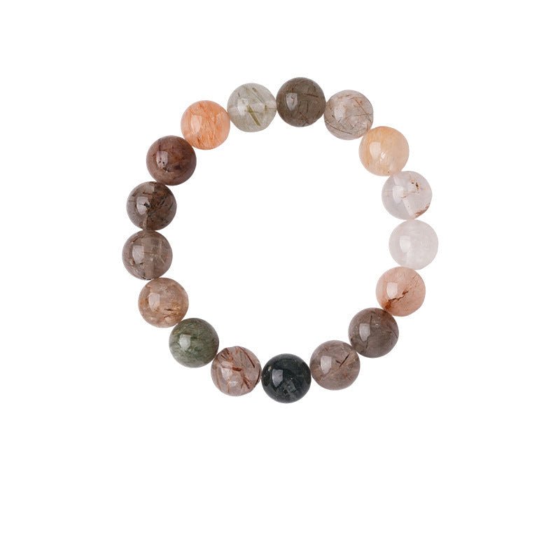 Strawberry Quartz & Multicolour Phantom Crystal Bracelet Set - Lunaire Jewelry