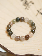 Strawberry Quartz & Multicolour Phantom Crystal Bracelet Set - Lunaire Jewelry