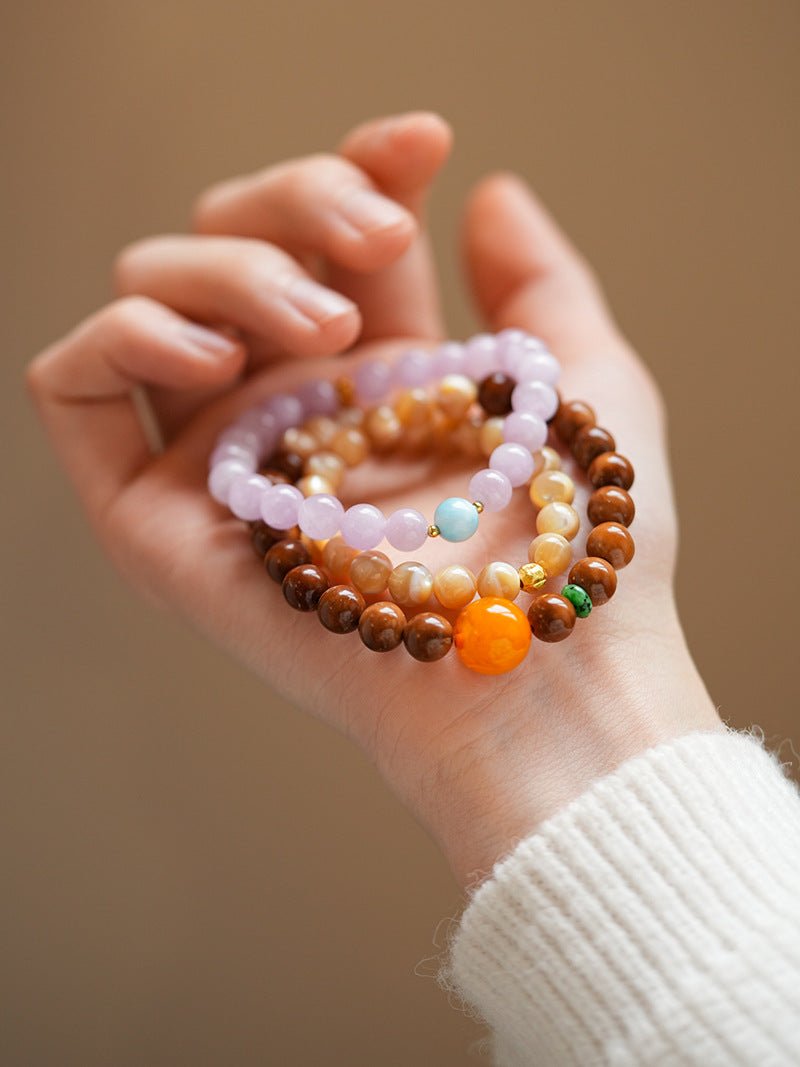 Sunset & Lavender Crystal Bracelet Set - Lunaire Jewelry