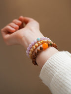 Sunset & Lavender Crystal Bracelet Set - Lunaire Jewelry