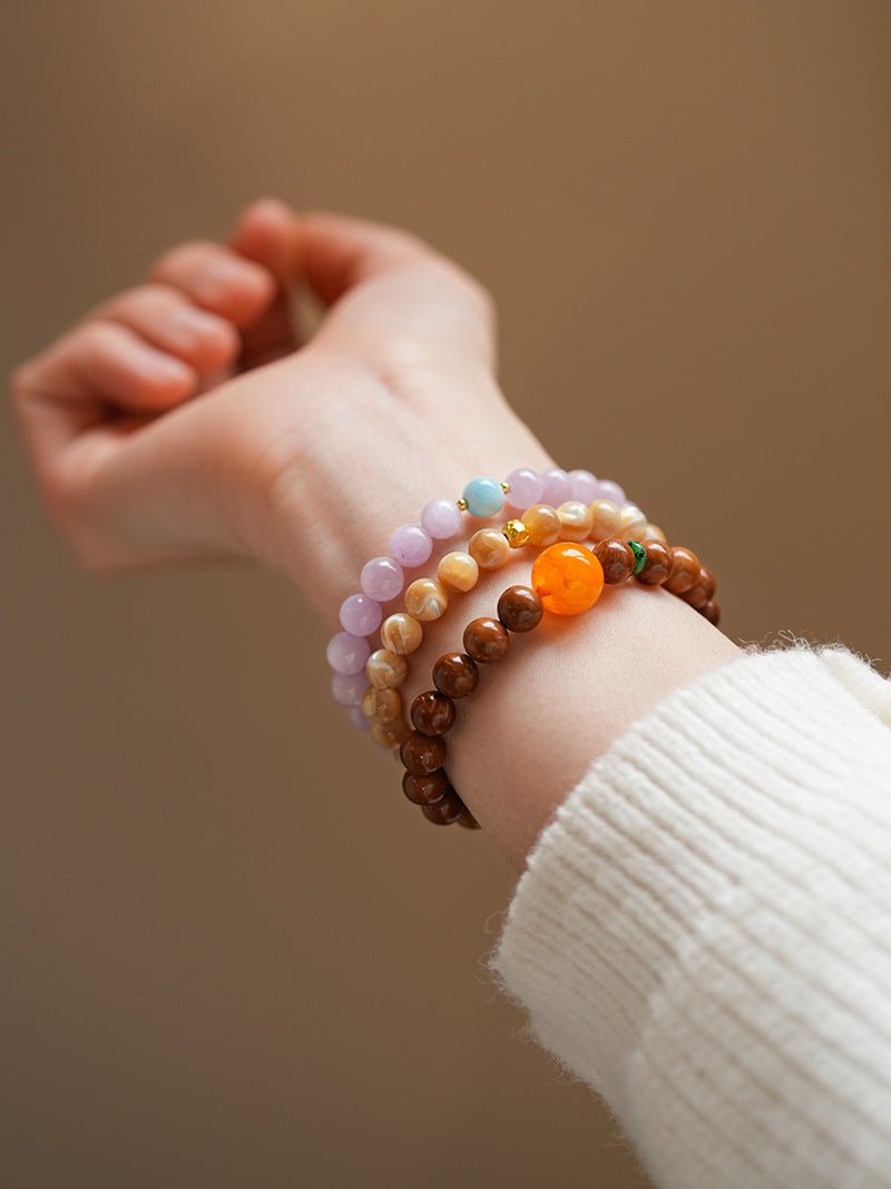 Sunset & Lavender Crystal Bracelet Set - Lunaire Jewelry