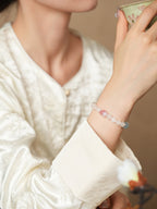 Sweet Bow White Agate & Rose Quartz Bracelet Set - Lunaire Jewelry